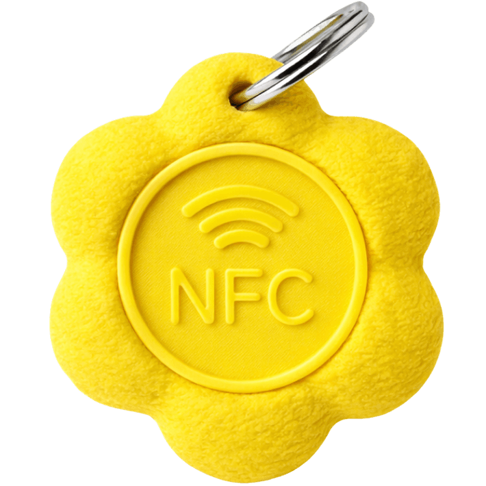 Bloomtag — flower-shaped NFC pet tag, Ocean Blue